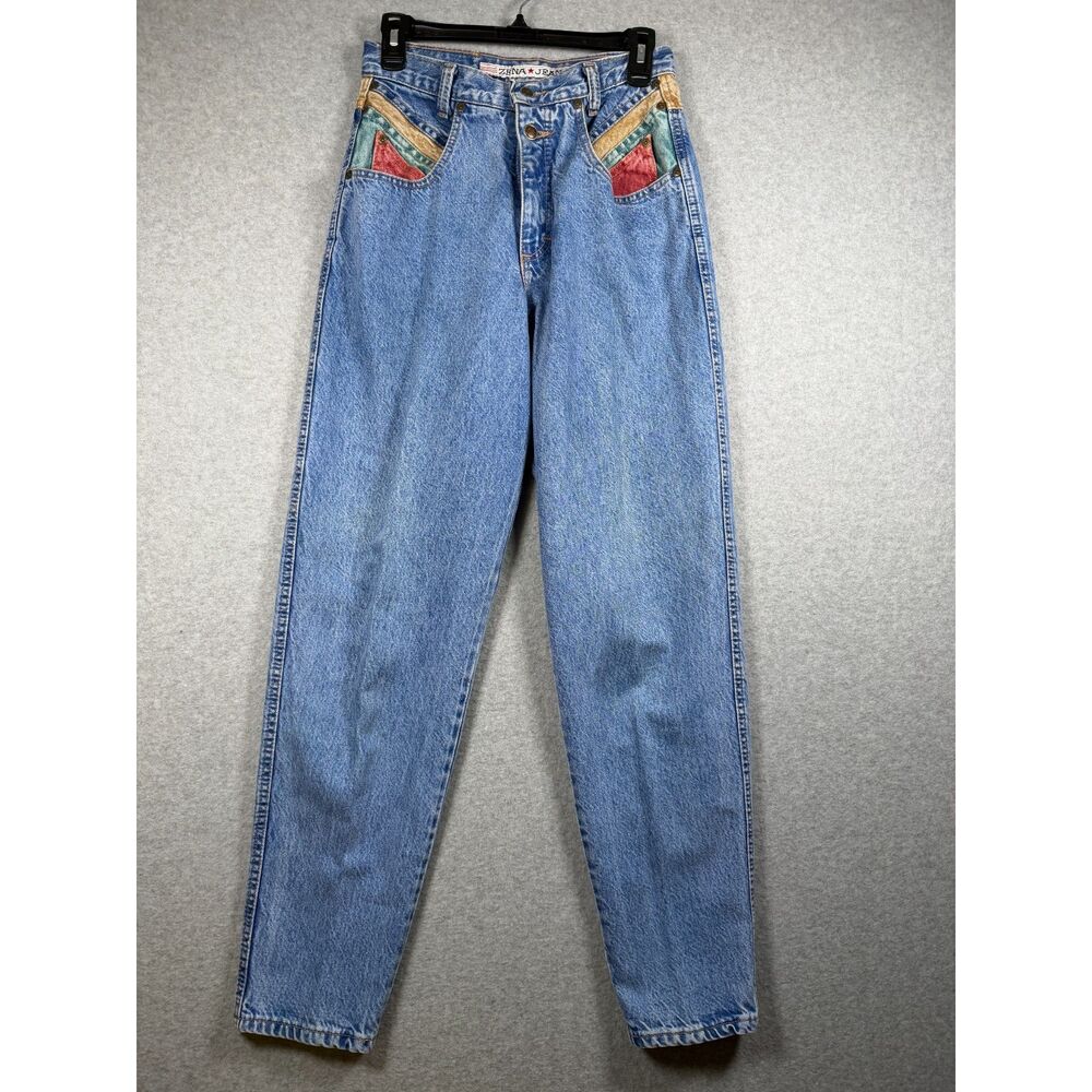 Vintage 90s Zena Jeans Colorblock High Waist Mom Jeans 27x31 3955